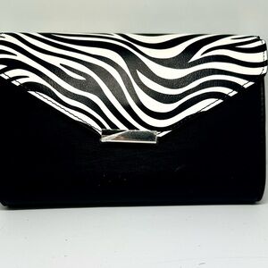 Black and White Zebra Print Crossbody Bag